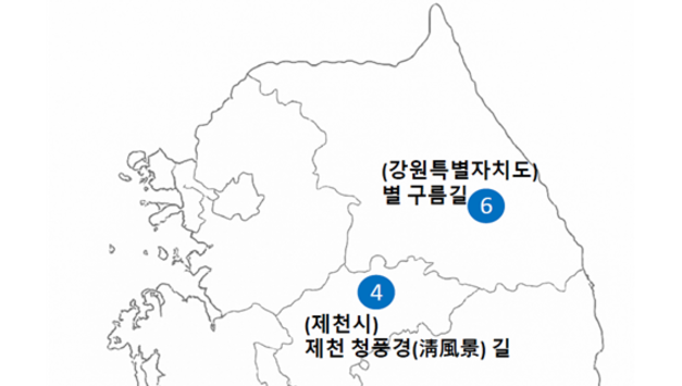 전국의 여섯 빛깔 여행로를 소개합니다