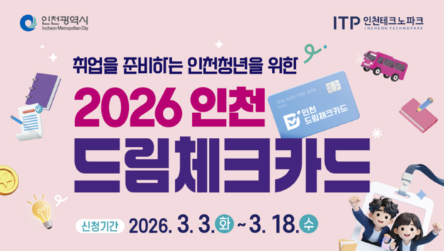 인천시, 미취업 청년에 최대 300만 원‘드림체크카드’지원