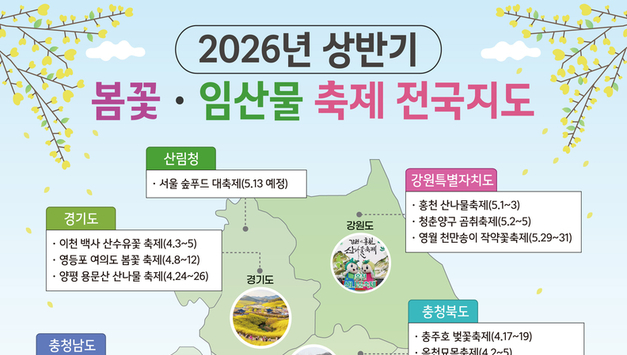 산림청, 2026년 상반기 봄꽃·임산물 축제 전국지도 발간