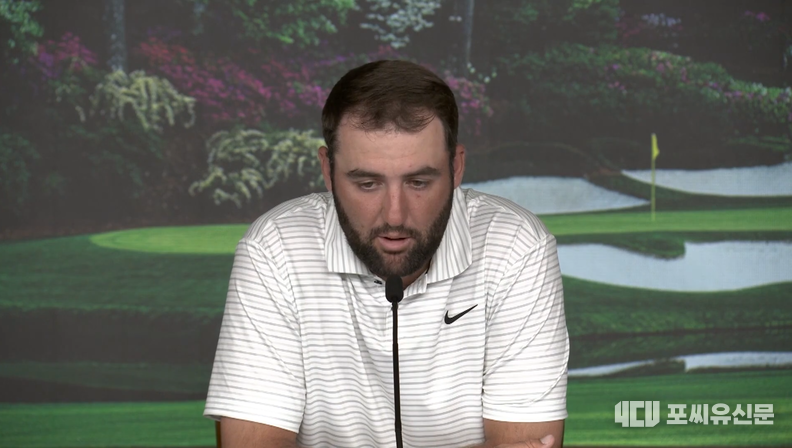 3라운드를 마친후 인터뷰를 진행하고 있는 셰플러, 출처: pgatour.com