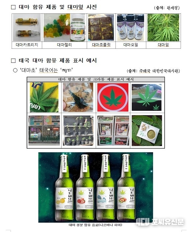 대마 함유 제품 관련 사진, 자료: 서울시청 제공