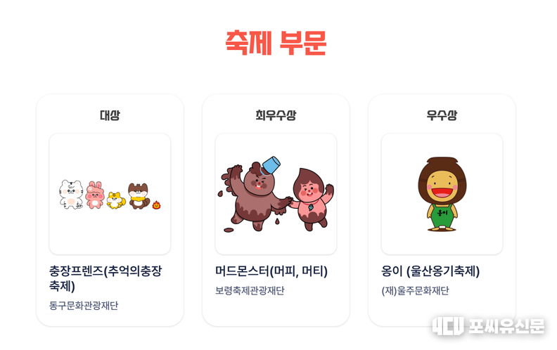 축제부문 수장작, 자료: k-character.co.kr