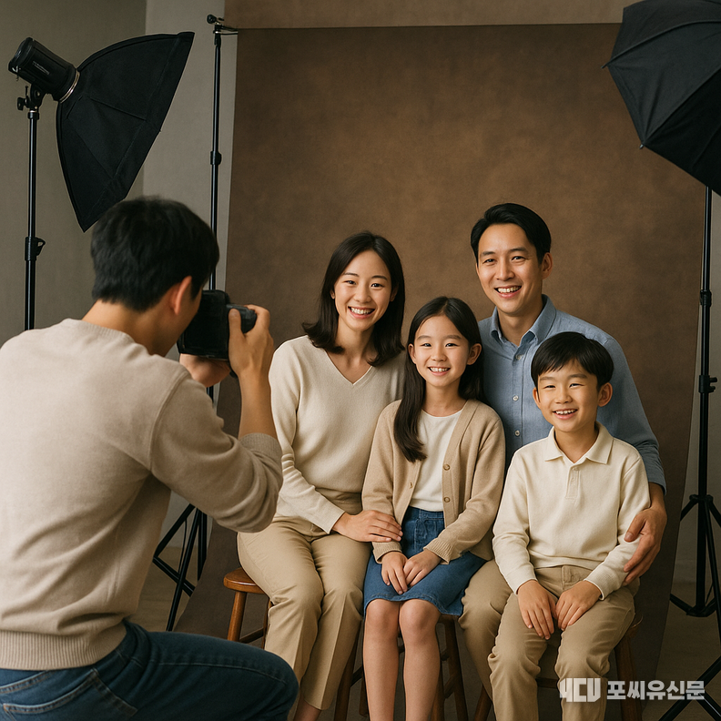 챗GPT에서 생성한 가족사진 촬영 모습