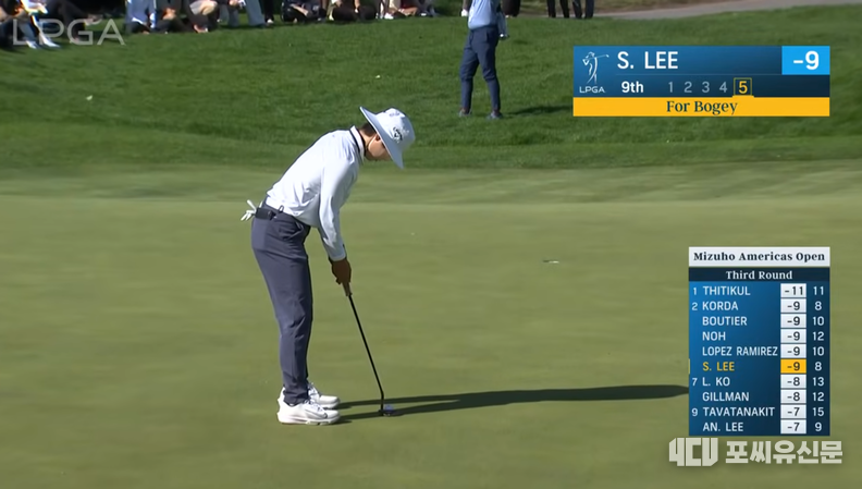 미즈호 아메리카스 오픈 3라운드 9번홀 보기 퍼팅을 하고 있는 이소미, 사진: LPGA
