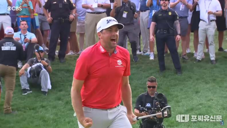 트래블러스 챔피언십 우승으로 랭킹 7위로 올라선 키던 브래들리, 사진: PGA Tour 유튜브 캡처