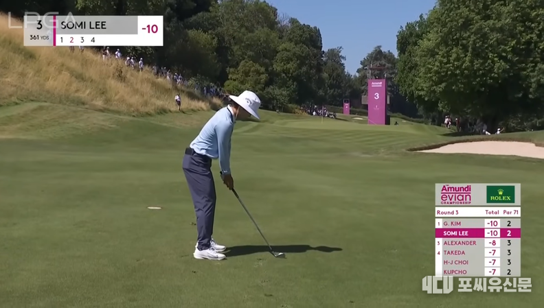 3번홀에서 세컨샷 어드레스 중인 이소미, 사진: LPGA