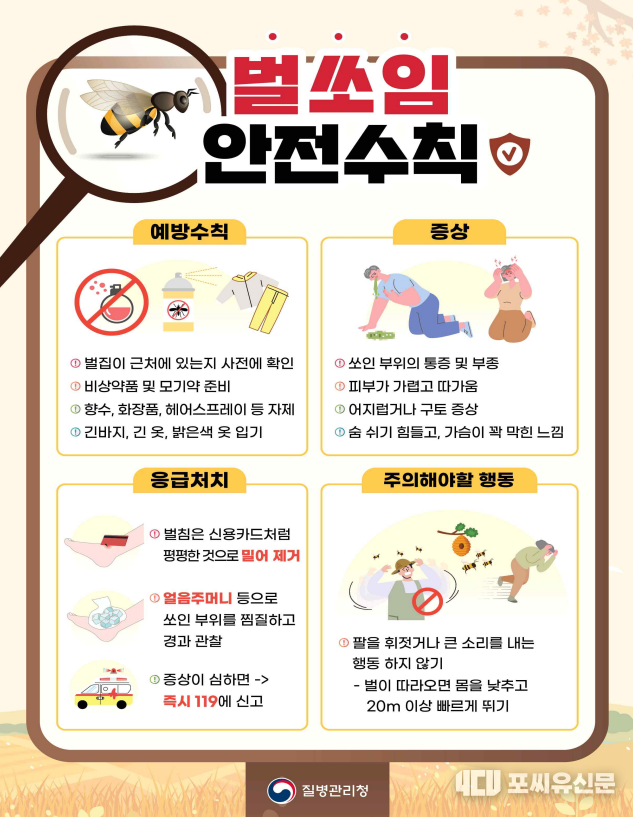 벌쏘임 안전수칙, 자료제공: 질병관리청