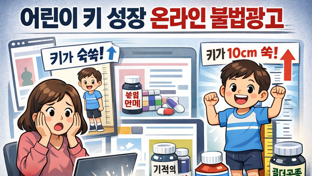 [사회] 어린이 키 성장 내세운 온라인 식·의약품 불법광고 166건 적발